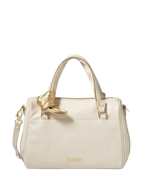 BRACCIALINI GRETA Borsa a bauletto in pelle con tracolla beige - Borse Donna
