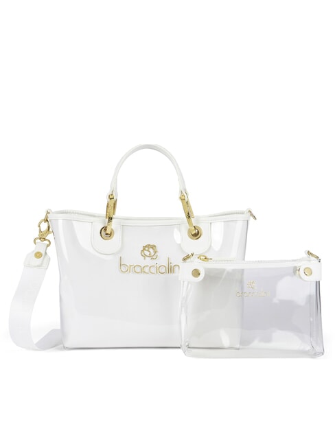 BRACCIALINI BETH JELLY Borsa a mano piccola lucida con pouch bianco - Borse Donna
