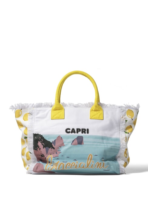 BRACCIALINI SUMMER Borsa tote in canvas con stampa capri - Borse Donna