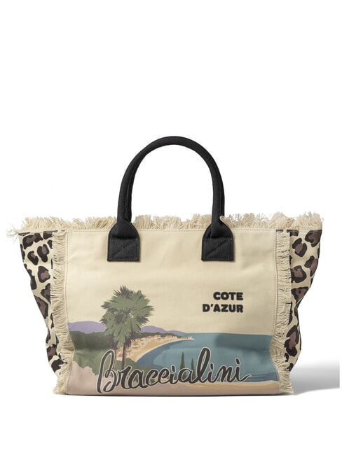 BRACCIALINI SUMMER Borsa tote in canvas con stampa cote d"azur - Borse Donna