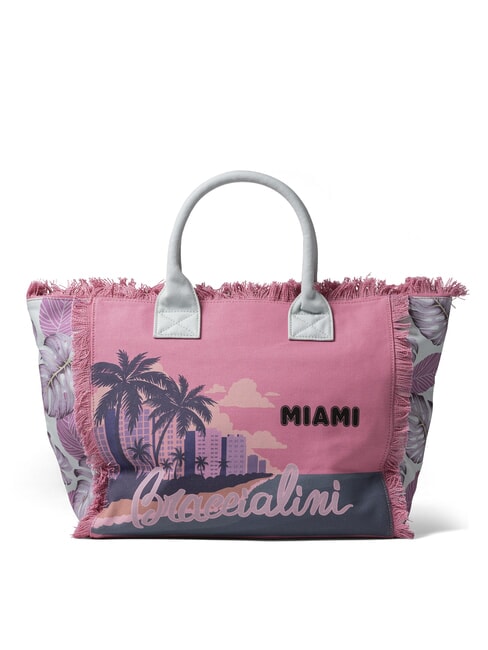 BRACCIALINI SUMMER Borsa tote in canvas con stampa miami - Borse Donna