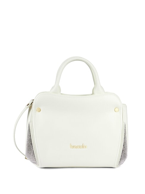 BRACCIALINI KIM Borsa media con inserti maglia metallica bianco - Borse Donna