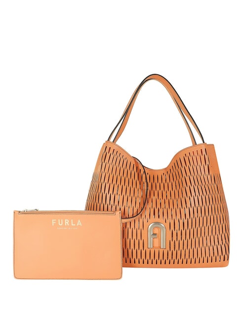 FURLA PRIMULA Borsa trasforata a spalla in pelle sunset - Borse Donna