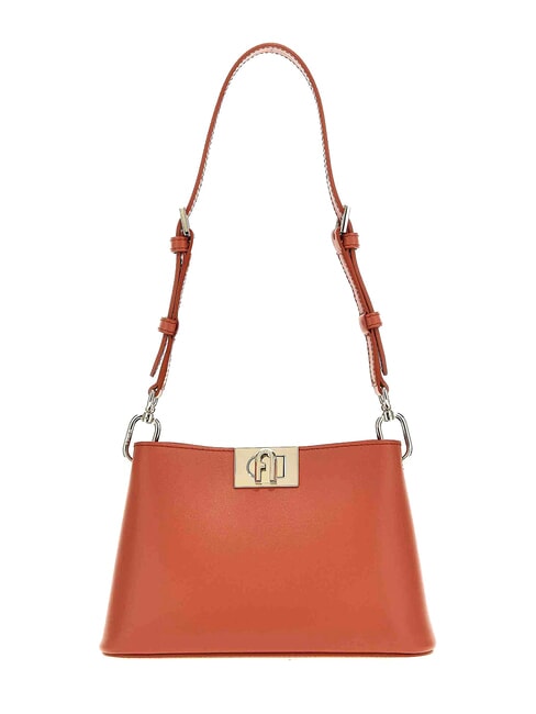 FURLA FLEUR Borsa in pelle vitello a tracolla cannella - Borse Donna
