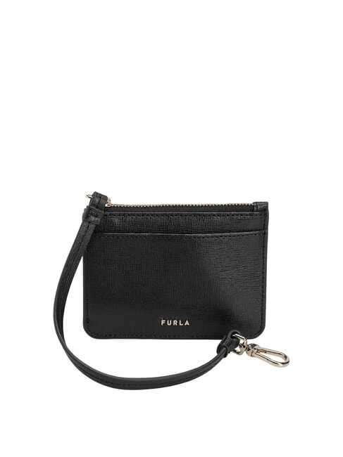 FURLA BABYLON Portacarte in pelle con portachiavi Nero - Portafogli Donna