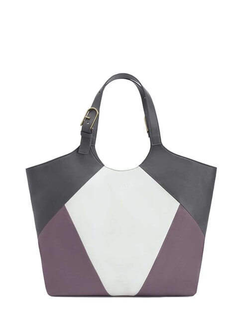 FURLA FLOW Borsa a spalla in pelle stampata marshmallow+aura+soil - Borse Donna