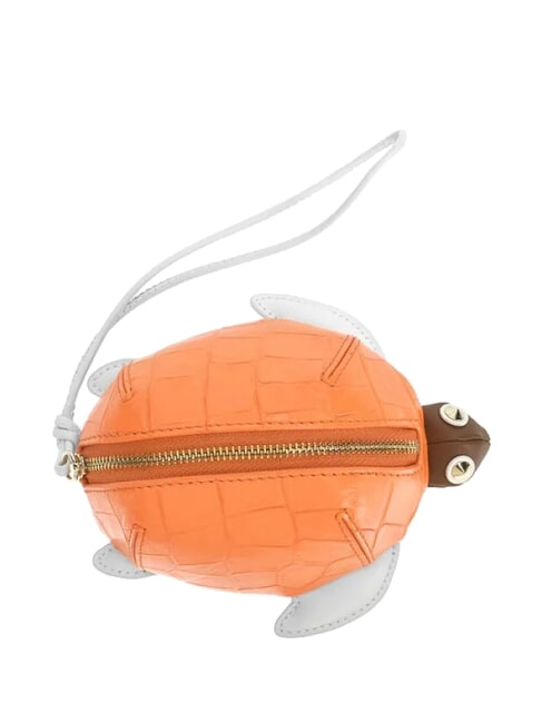 FURLA ALLEGRA Portamonete tartaruga con laccetto arancio fluorescente+talco h+cognac h - Portafogli Donna