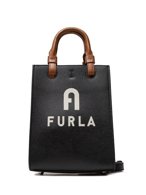 FURLA VARSITY STYLE Borsa verticale in pelle con tracolla nero - Borse Donna