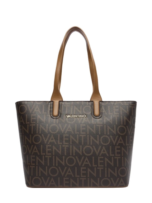 MARIO VALENTINO REGINA RE Borsa shopping a spalla logo all over moro/naturale - Borse Donna