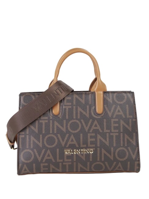 MARIO VALENTINO REGINA RE Borsa a mano logo all over e tracolla moro/naturale - Borse Donna