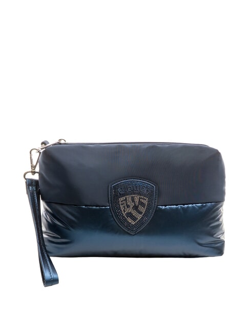 BLAUER PADDED NYLON Pochette morbida con logo strass BLU NAVY - Borse Donna