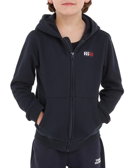 TOMMY HILFIGER TH KIDS Felpa full zip con cappuccio desert sky - Felpe Bambini