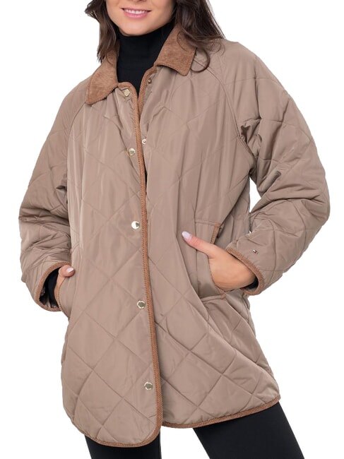 TOMMY HILFIGER TH Giacca reversibile media lunghezza classic khaki - Giacche Donna