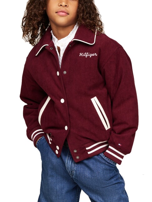 TOMMY HILFIGER TH KIDS Giubbotto bomber a costine deep rouge - Giacche Bambini