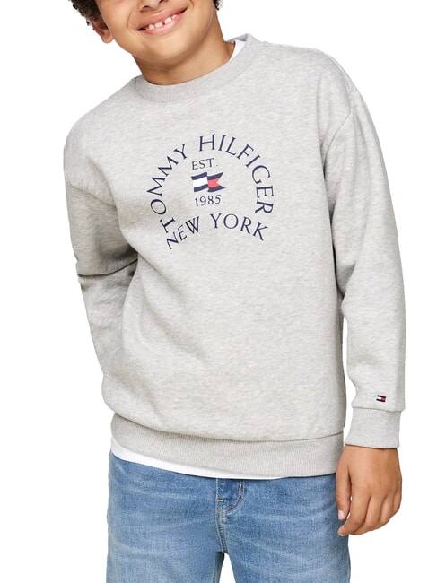 TOMMY HILFIGER TH KIDS Felpa a girocollo con stampa light grey heather - Felpe Bambini