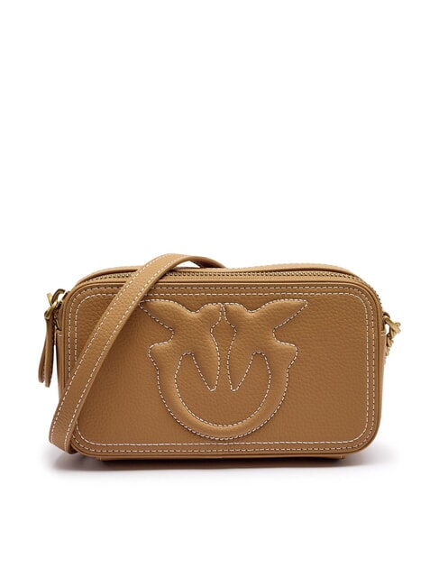 PINKO CARRIE Mini Bag a tracolla, in pelle torrone-antique gold - Borse Donna