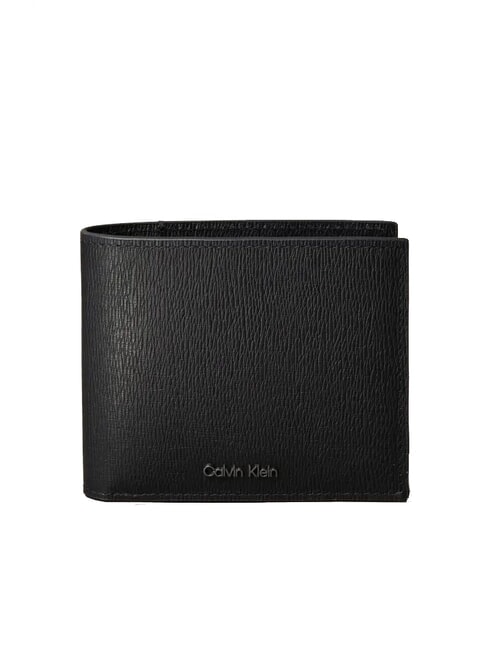 CALVIN KLEIN LOGO HARDWARE SAFFIANO Portafoglio in pelle portamonete na black - Portafogli Uomo