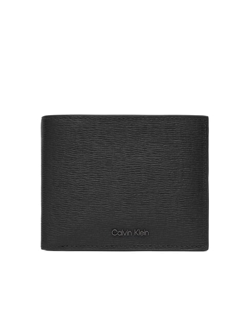 CALVIN KLEIN LOGO HARDWARE SAFFIANO Portafoglio in pelle flap e portamonete na black - Portafogli Uomo