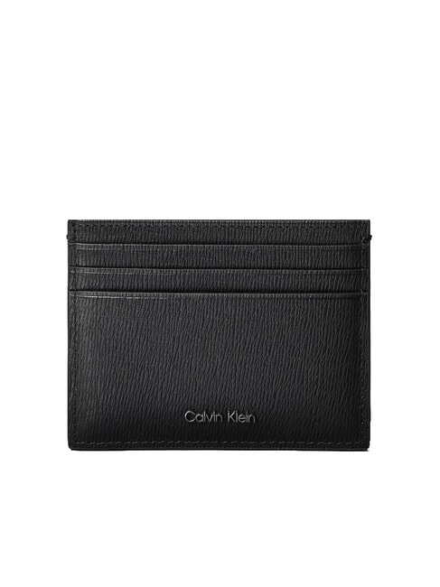 CALVIN KLEIN LOGO HARDWARE SAFFIANO Porta carte di credito in pelle na black - Portafogli Uomo