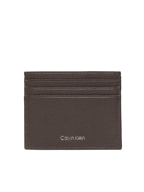 CALVIN KLEIN FOIL EMBOSS  Portacard piatto in pelle ck dark brown - Portafogli Uomo