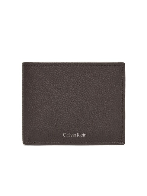 CALVIN KLEIN FOIL EMBOSS  Portafoglio in pelle ck dark brown - Portafogli Uomo
