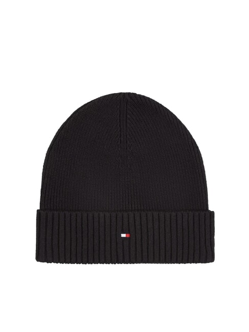 TOMMY HILFIGER TH FLAG Cappello beanie in cotone con risvolto black - Cappelli