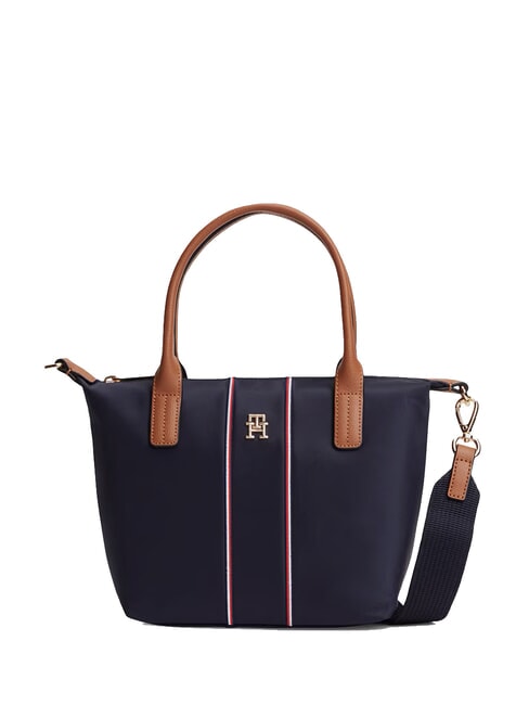 TOMMY HILFIGER POPETTE Borsa tote mini con tracolla space blue corp - Borse Donna