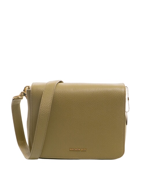 MANDARINA DUCK MELLOW Borsa in pelle a tracolla con flap aloe - Borse Donna