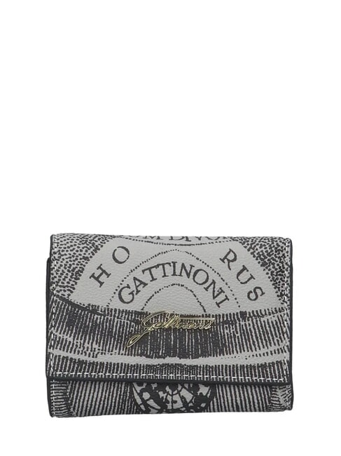 GATTINONI PLANETARIUM Portafoglio piccolo con flap monochrom lt grey/ black - Portafogli Donna