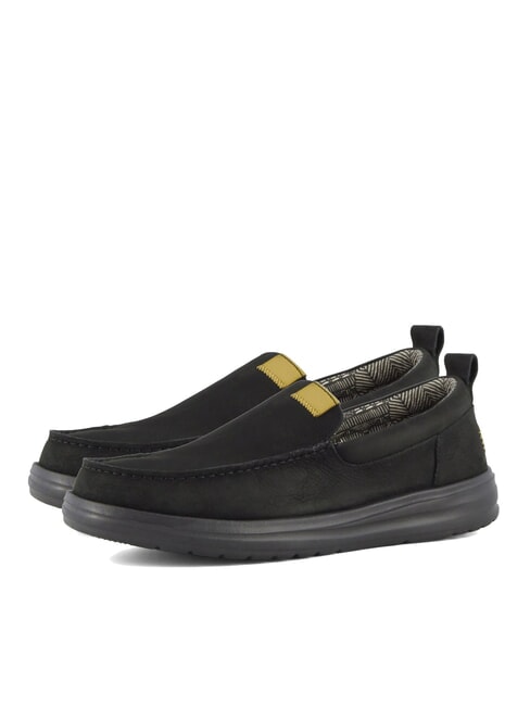 HEY DUDE WALLY Mocassini in pelle nero - Scarpe Uomo