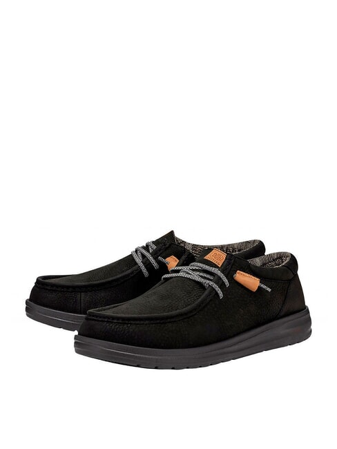 HEY DUDE WALLY Scarpa mocassino in pelle nero - Scarpe Uomo