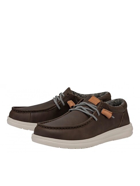 HEY DUDE WALLY Scarpa mocassino in pelle grey - Scarpe Uomo