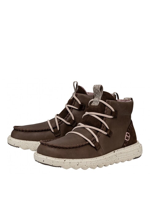 HEY DUDE REYES Scarponcino in pelle cocoa - Scarpe Donna