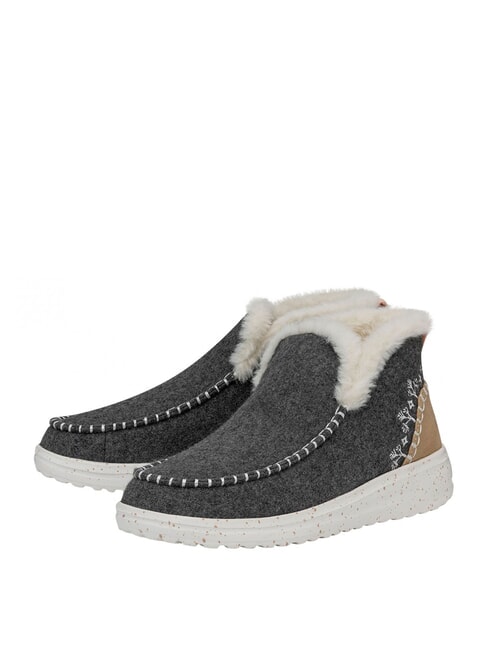HEY DUDE DENNY Scarpa a stivaletto in lana grey - Scarpe Donna