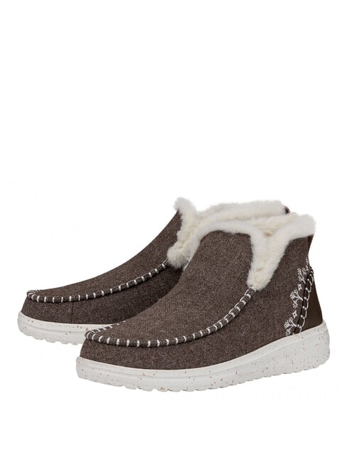 HEY DUDE DENNY Scarpa a stivaletto in lana walnut - Scarpe Donna