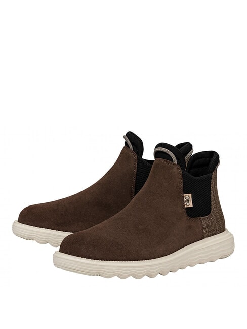 HEY DUDE BRANSON Scarpa stivaletto in pelle scamosciata coffee - Scarpe Donna