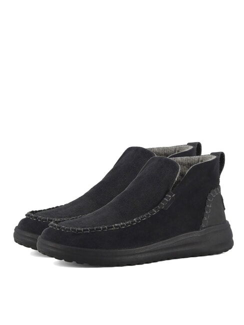 HEY DUDE DENNY Scarpa a stivaletto in pelle suede nero - Scarpe Donna