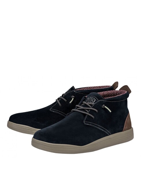 HEY DUDE JO Scarpa polacchino in pelle suede ocean blue - Scarpe Uomo