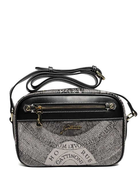 GATTINONI PLANETARIUM Borsa a tracolla con tasca monochrom lt grey/ black - Borse Donna