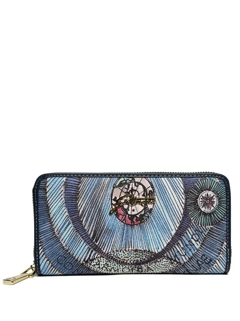 GATTINONI PLANETARIUM Portafoglio grande zip around acquamarine/navy - Portafogli Donna