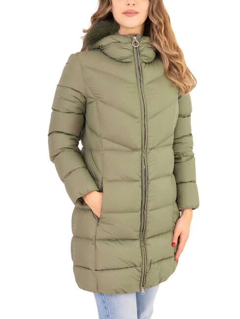 COLMAR CAPTION Piumino donna lungo con cappuccio mud - Piumini Donna