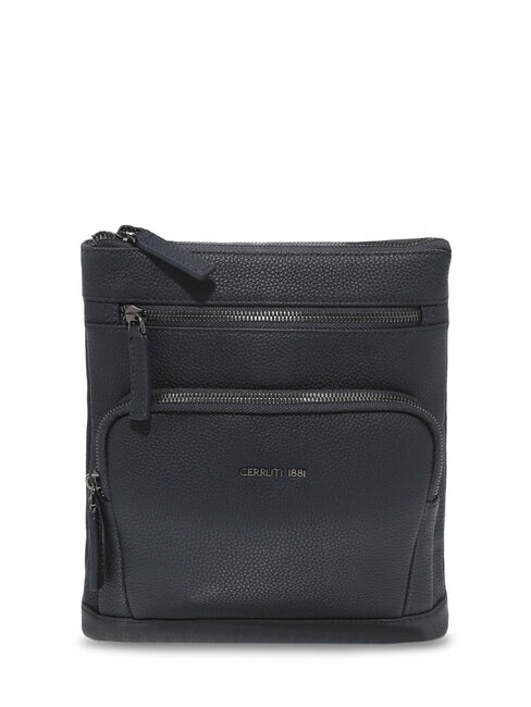 CERRUTI MADDOX Borsello piatto in pelle multitasche blue - Tracolle Uomo