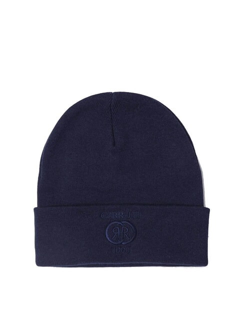 CERRUTI BEANIE Berretto con logo ricamato blue - Cappelli