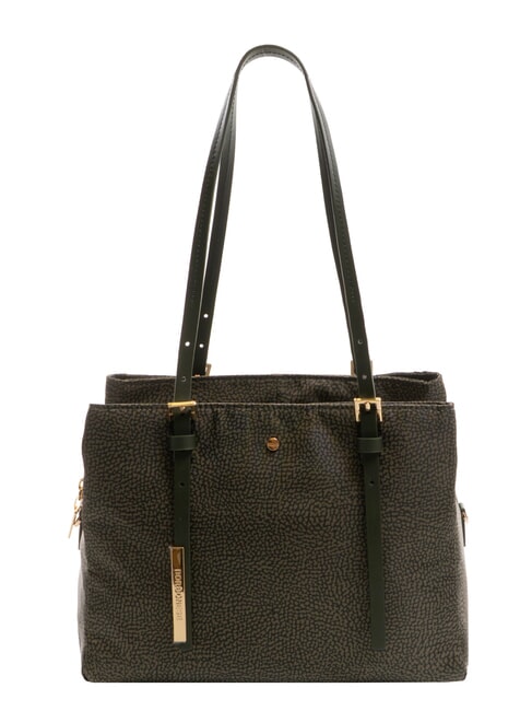 BORBONESE L'ECOLE NYLON Shopper a spalla, con tracolla alloro - Borse Donna