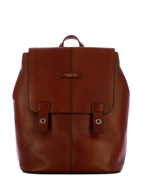 THE BRIDGE BIAGIO  Zaino porta PC 13", in pelle marrone 14/rutenio palladio - Zaini da lavoro porta PC