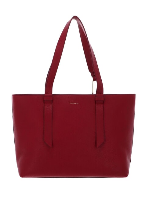 COCCINELLE MALORY  Shopper a spalla, in pelle sangria - Borse Donna