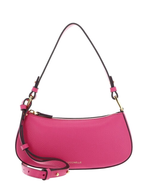 COCCINELLE MERVEILLE Borsa a spalla in pelle martellata new fucsia - Borse Donna