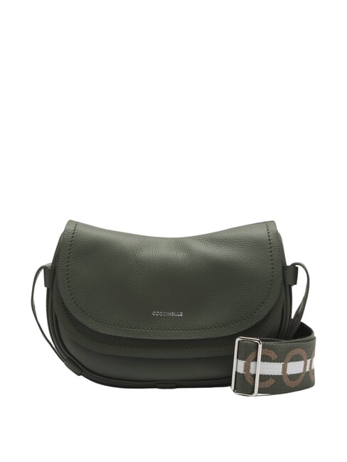 COCCINELLE RAQUEL S Borsa piccola in pelle martellata con tracolla logata alga/guacamole - Borse Donna