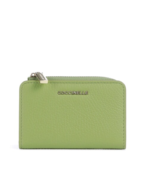 COCCINELLE METALLIC SOFT Leather card holder guacamole - Portafogli Donna