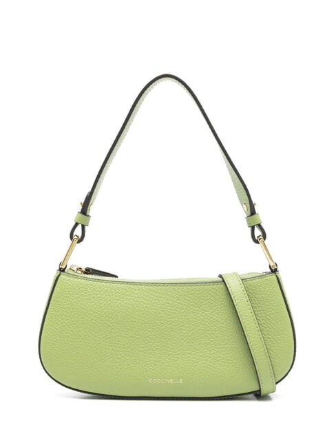 COCCINELLE MERVEILLE Borsa a spalla in pelle martellata guacamole - Borse Donna